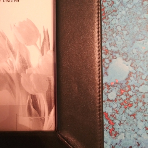 Navy Blue Leather Picture Frame - Picture 2 of 8